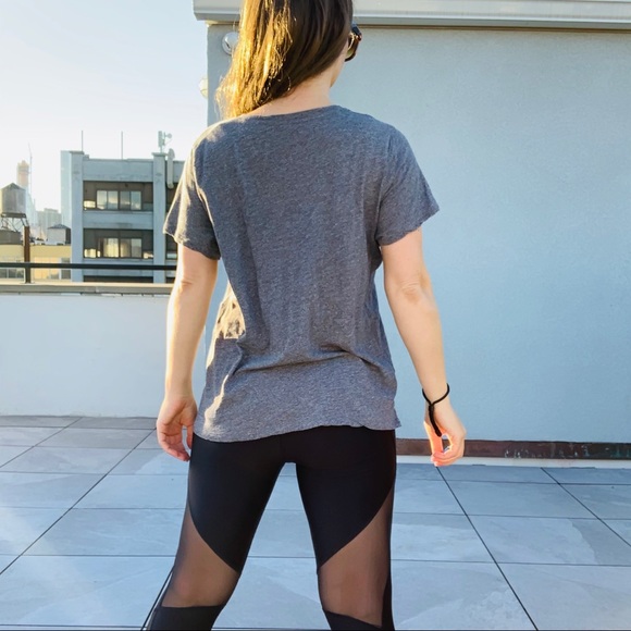 Madewell Gray Basic T-hirt V-Neck Drop Shoulder Top Shirt Oversized Plus - Picture 12 of 16